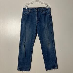 Vintage Wrangler Western cowboy cut 100% Cotton Blue Denim‎ Jean Men’s 34x30
